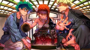 My Hero Academia Trioin Traditional Attire Wallpaper