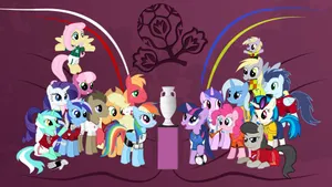 My Little Pony Ponies And Trophy Wallpaper