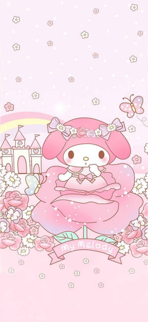 My Melody And Rose Flower Wallpaper