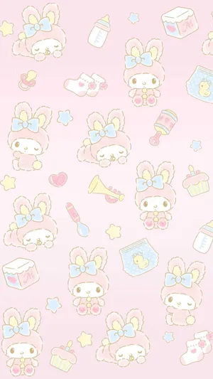 My Melody Pastel Pattern Wallpaper