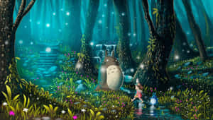 My Neighbor Totoro In A Magical Forest Wallpaper
