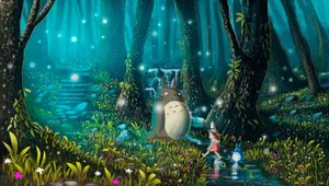 My Neighbor Totoro In A Magical Forest Wallpaper