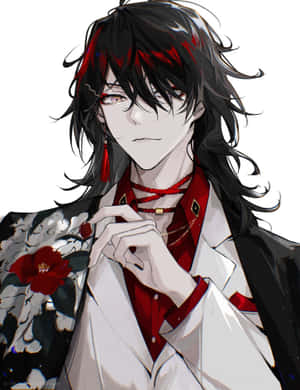 Mysterious Anime Boy Black Hair Wallpaper