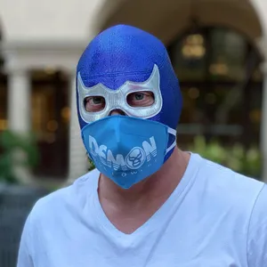 Mysterious Blue Demon Wrestling Mask Wallpaper