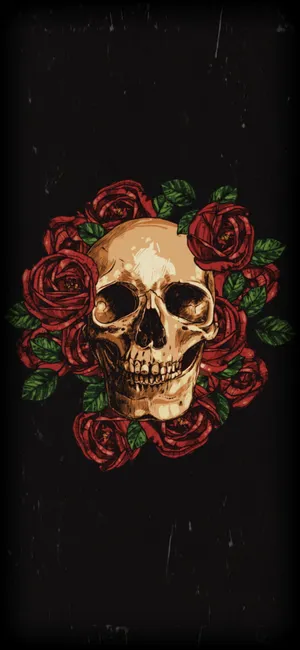 Mysterious Love Between Skeletons And Floral Universe Wallpaper