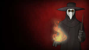 Mysterious Plague Doctorwith Flame Wallpaper