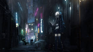 Mystical Anime Dark Cityscape Wallpaper