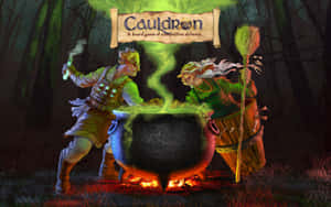 Mystical Cauldron Casting Magic Wallpaper