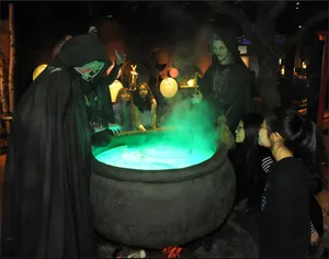 Mystical Cauldron In Dark Fantasy Setting Wallpaper