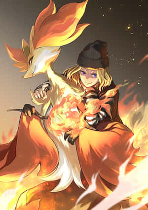 Mystical Fire Mage Delphox Wallpaper