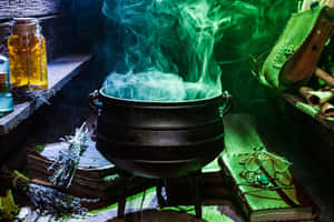 Mystical Forest Cauldron Wallpaper