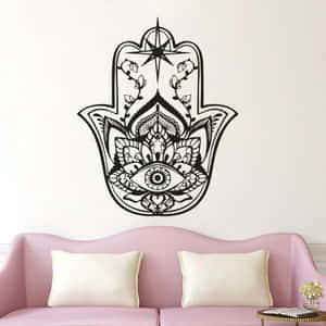 Mystical Hamsa Hand With Mandala Pattern Wallpaper Wallpaper