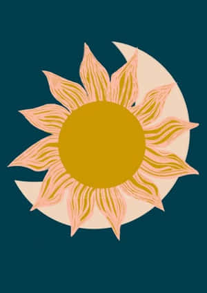 Mystical Sun And Moon Aesthetic Wallpaper