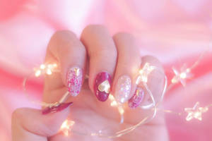 Nails With Fairy Lights Wallpaper