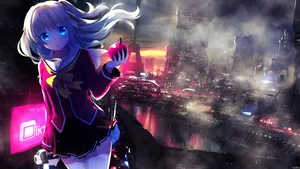 Nao Tomori In Anime City Wallpaper