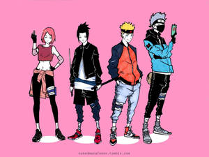 Naruto Drip In Stylish Attire Wallpaper