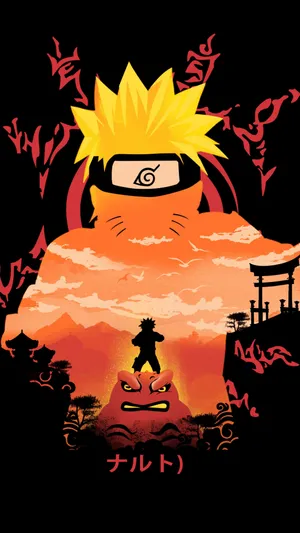 Naruto Kyubi Silhouettei Phone Wallpaper Wallpaper