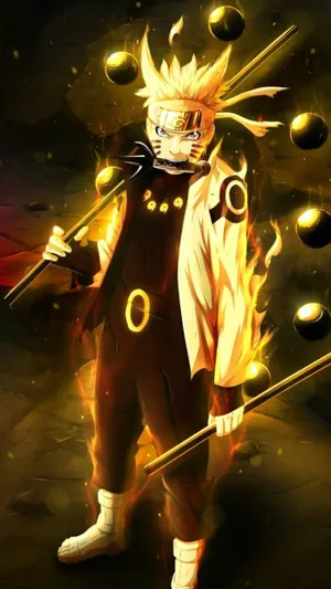 Naruto Uzumaki In The Powerful Sage Mode Stance Wallpaper