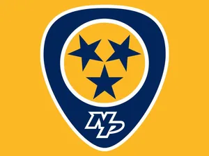 Nashville Predators' Logo Depicted In The Golden Ball And Stars. Wallpaper