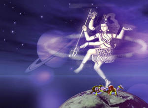 Nataraja Purple Saturn Art Wallpaper