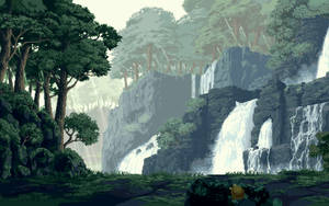 Nature In Aesthetic Pixel Art Wallpaper