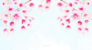 Nature's Bliss - Cherry Blossoms In Watercolor Wallpaper