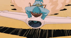 Nausicaa Flying Over The Toxic Jungle In Nausicaä Of The Valley Of The Wind Wallpaper