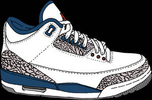 Navy And White Cartoon Nike Shoes Wallpaper