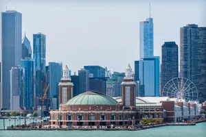 Navy Pier Blue Sky Headhouse Wallpaper