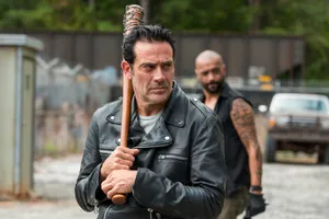 Negan Holding His Bat Close Wallpaper