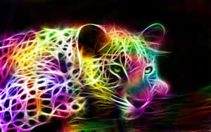 Neon Animal Colorful Jaguar Art Wallpaper