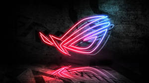 Neon Asus Rog With Reflection Wallpaper