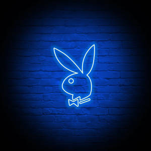 Neon Blue Playboy Logo Wallpaper