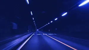 Neon Blue Tunnel Wallpaper