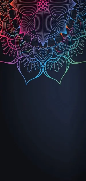 Neon Flower Art Punch Hole 4k Wallpaper