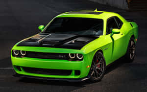 Neon Green Dodge Hellcat Wallpaper