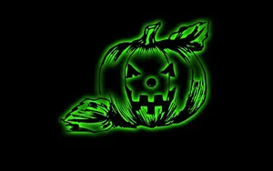 Neon Green Halloween Pumpkin Wallpaper