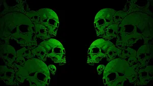 Neon Green Hd Skull Wallpaper