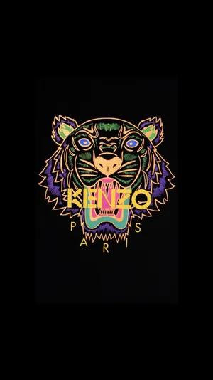 Neon Kenzo Tiger Print Wallpaper