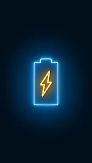 Neon Light Battery With Bolt Wallpaper