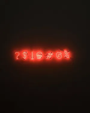 Neon Light Symbols Red Aesthetic Iphone Wallpaper
