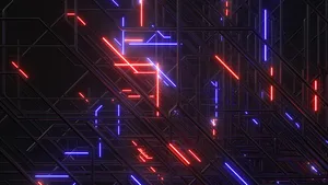 Neon Lights Against A Dark Blue Background Wallpaper