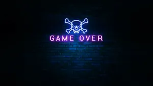 Neon Lights Game Over Wallpaper