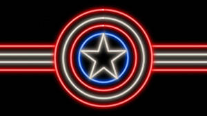 Neon Lights Of Captain America Shield Wallpaper
