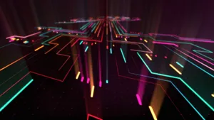 Neon Lines And Lines In A Dark Background Wallpaper