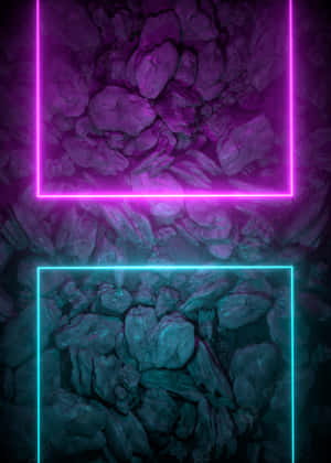 Neon Lit Rock Formation Wallpaper Wallpaper