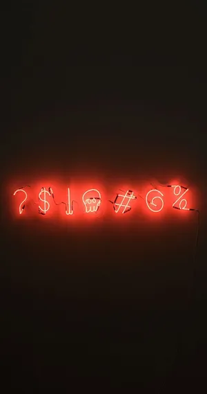 Neon Orange Aesthetic Symbols Wallpaper