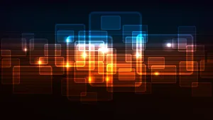 Neon Orange Squares Wallpaper