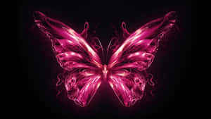 Neon Pink Butterfly Art Wallpaper