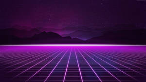 Neon Purple 4k Mountains Wallpaper